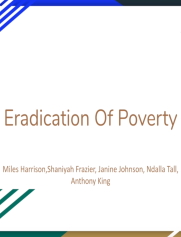 Eradication of Poverty